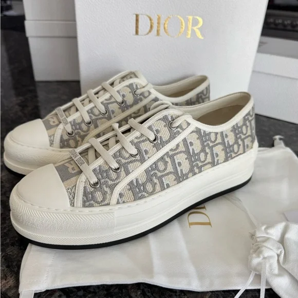 Dior Walk'n'Dior Platform Sneaker in stone grey sz 40 US 10 NWB $1,150 - Picture 1 of 16